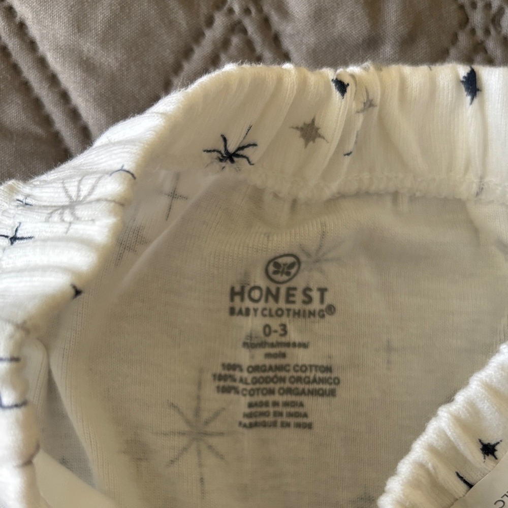 NWT Honest Baby Organic Cotton 2 Pack Harem Pants 0-3 Months Navy Twinkle Star - Picture 6 of 11